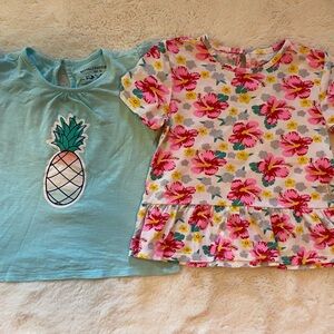 Buffalo David Bitton Kids Tees - Pineapple Blue and Floral Pink